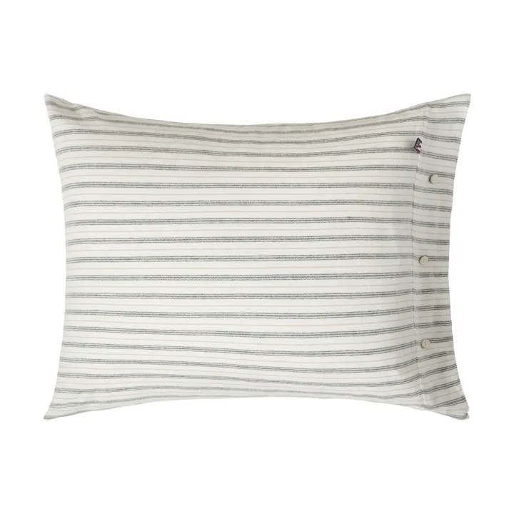 Poszewka na poduszkę Stripe cotton flannel - White-green-beige, 50x60 cm - Lexington