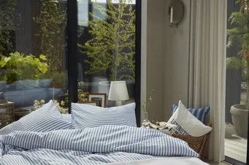 Poszewka na poduszkę Striped Cotton Poplin 50x60 cm - Niebieski - Lexington