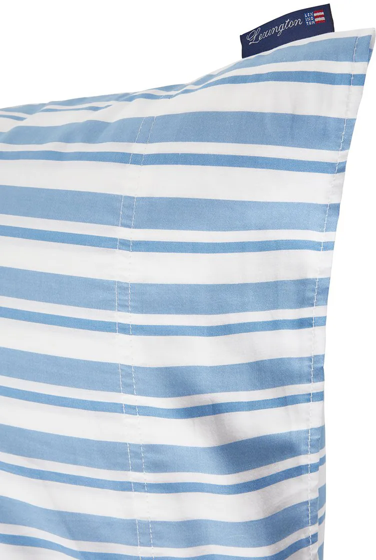 Poszewka na poduszkę Striped Cotton Poplin 50x60 cm, White-Blue Lexington
