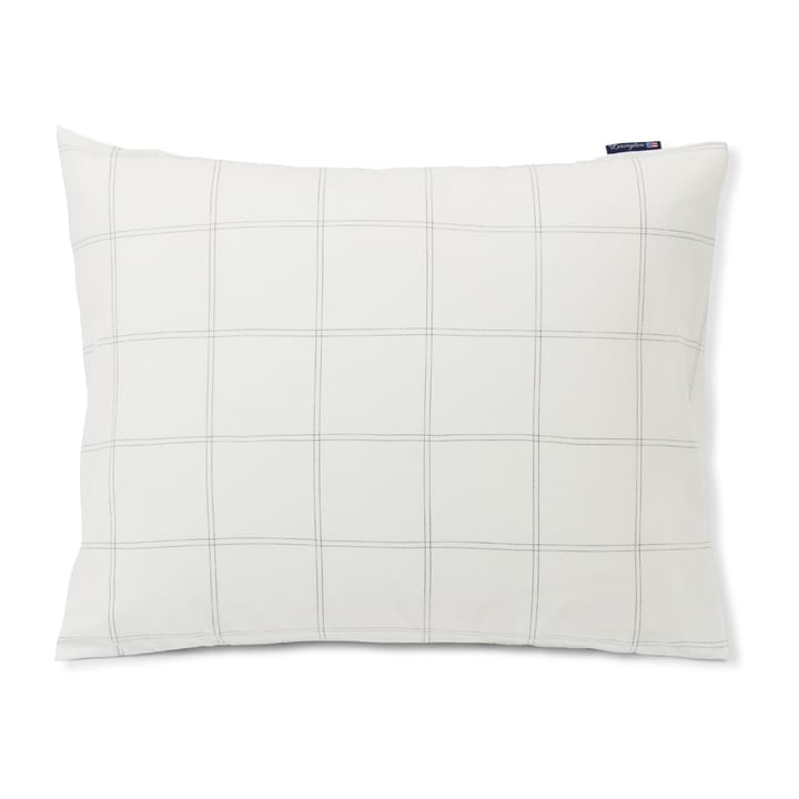 Poszewka na poduszkę w kratkę bawełna-lyocell 50x60 cm - Off white-dark blue - Lexington