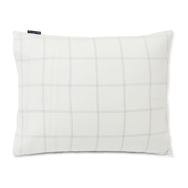 Poszewka na poduszkę w kratkę bawełna-lyocell 50x60 cm - Off white-dark blue - Lexington