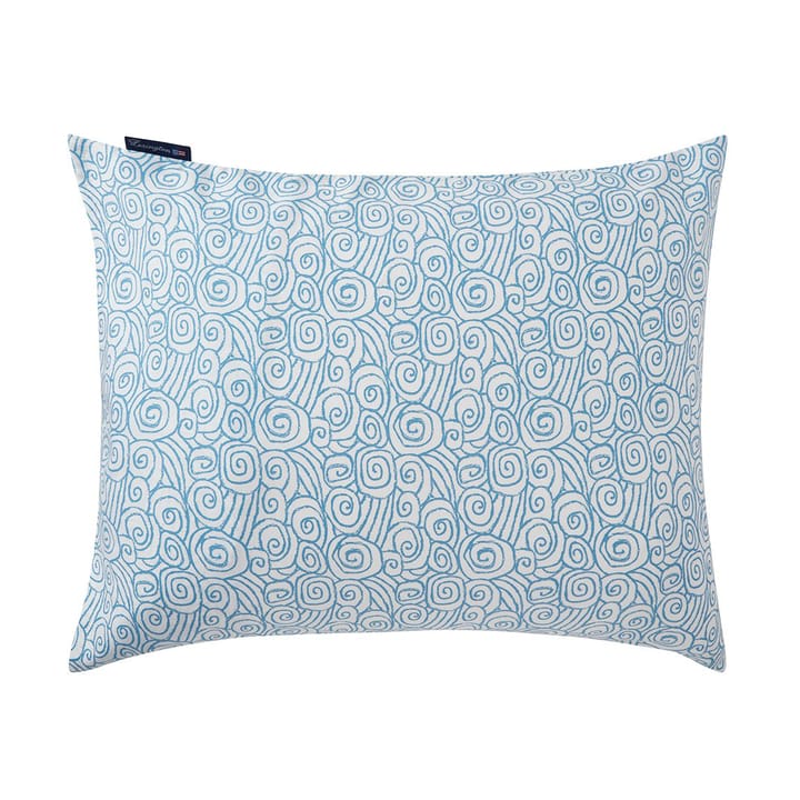Poszewka na poduszkę Wave Printed Cotton Sateen 50x60 cm, White-Blue Lexington