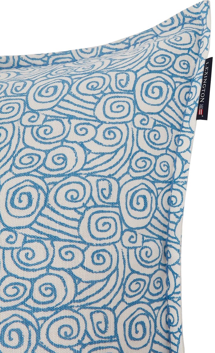 Poszewka na poduszkę Waves Printed Linen/Cotton 50x50 cm, White Lexington
