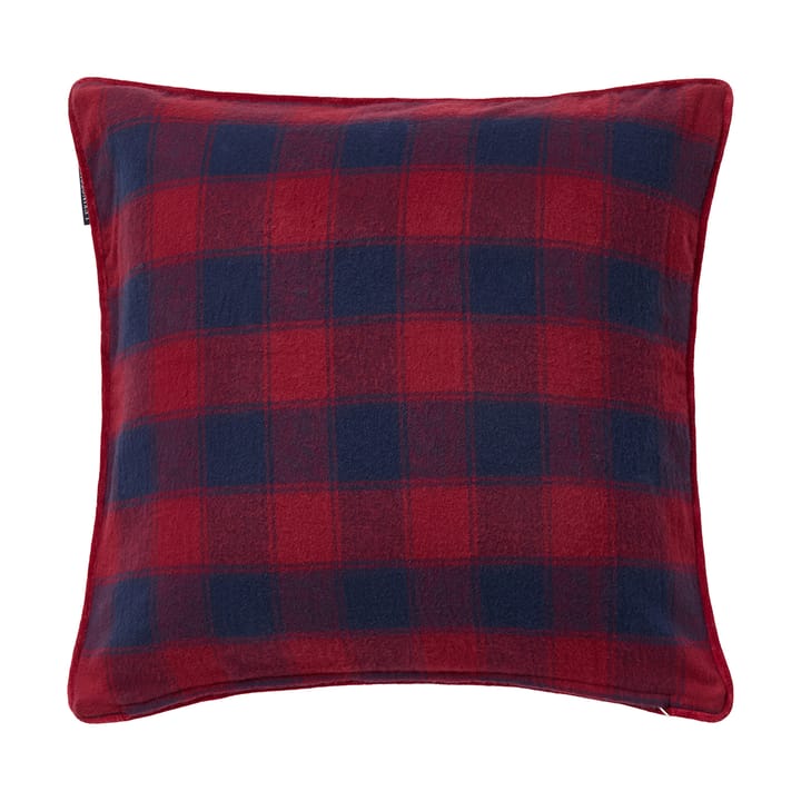 Poszewka na poduszkę Wrapped Checked z ekologicznej flaneli 50x50 cm, Dark blue-red Lexington
