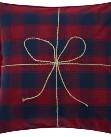 Poszewka na poduszkę Wrapped Checked z ekologicznej flaneli 50x50 cm - Dark blue-red - Lexington