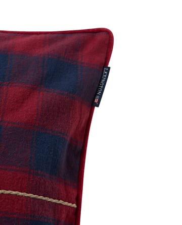 Poszewka na poduszkę Wrapped Checked z ekologicznej flaneli 50x50 cm - Dark blue-red - Lexington