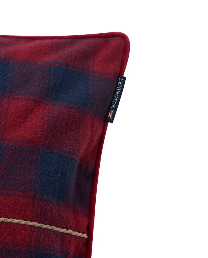 Poszewka na poduszkę Wrapped Checked z ekologicznej flaneli 50x50 cm, Dark blue-red Lexington