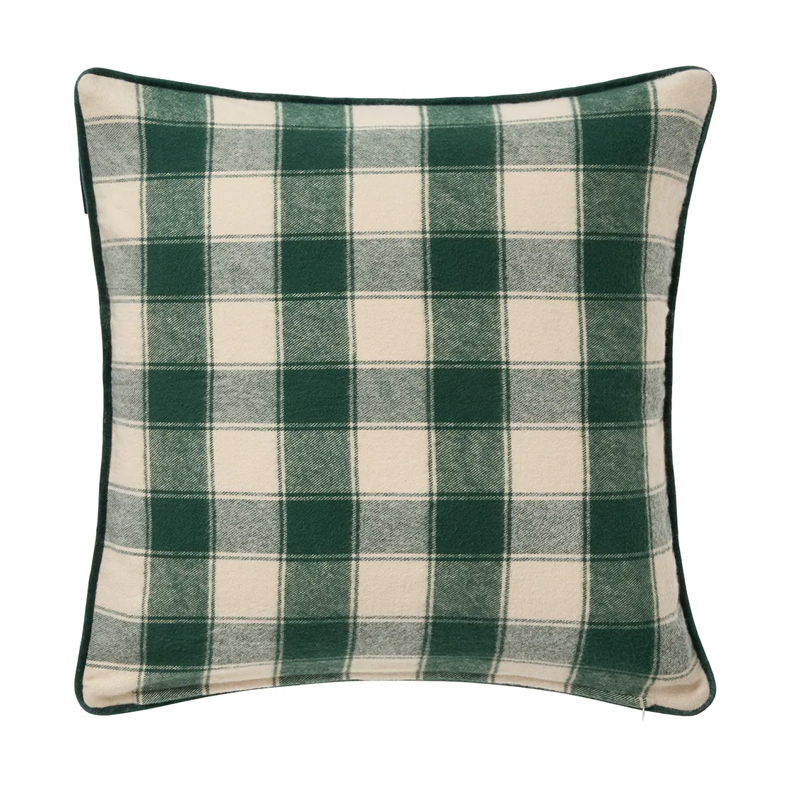 Poszewka na poduszkę Wrapped Checked z ekologicznej flaneli 50x50 cm, Light beige-green Lexington