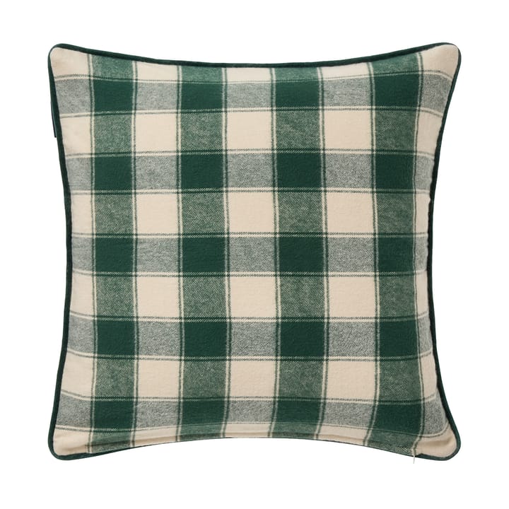 Poszewka na poduszkę Wrapped Checked z ekologicznej flaneli 50x50 cm - Light beige-green - Lexington