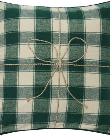 Poszewka na poduszkę Wrapped Checked z ekologicznej flaneli 50x50 cm - Light beige-green - Lexington