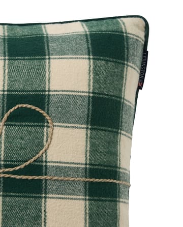 Poszewka na poduszkę Wrapped Checked z ekologicznej flaneli 50x50 cm - Light beige-green - Lexington
