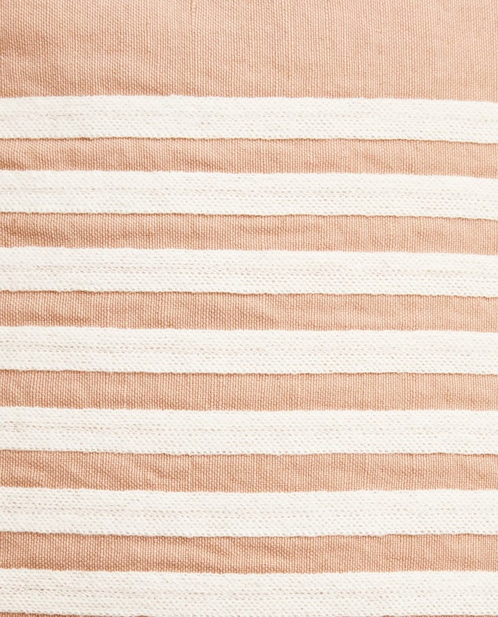 Poszewka na poduszkę z lnu i bawełny Emboidery Striped 50x50 cm - Beige - white - Lexington