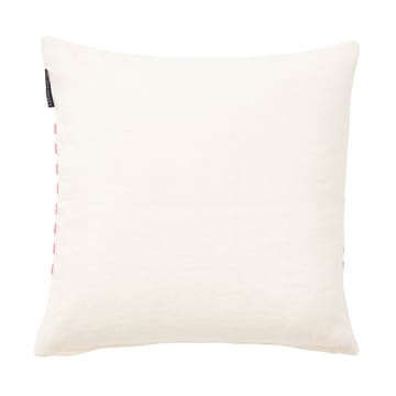 Poszewka na poduszkę z lnu i bawełny Emboidery Striped 50x50 cm - Off White - red - Lexington