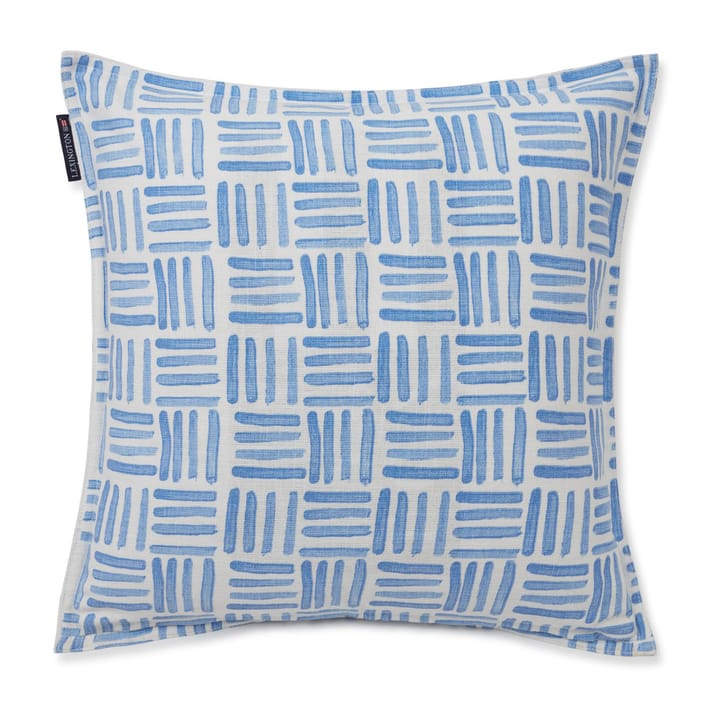 Poszewka na poduszkę z płótna bawełnianego z nadrukiem graficznym 50x50 cm, Blue-White Lexington