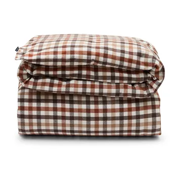 Poszwa na kołdrę z bawełny i flaneli w kratkę 220x220 cm - Rustic Brown/Off White - Lexington