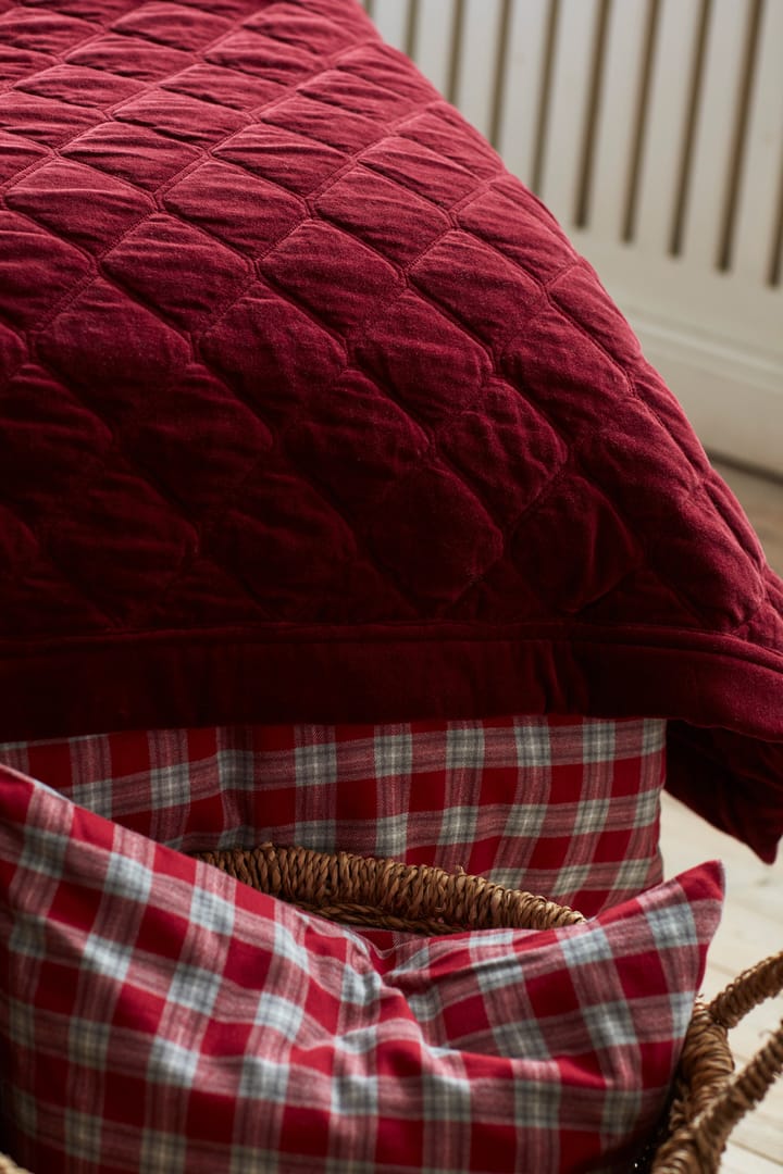 Quilted Organic Cotton Velvet narzutka 240x260 cm - Red - Lexington