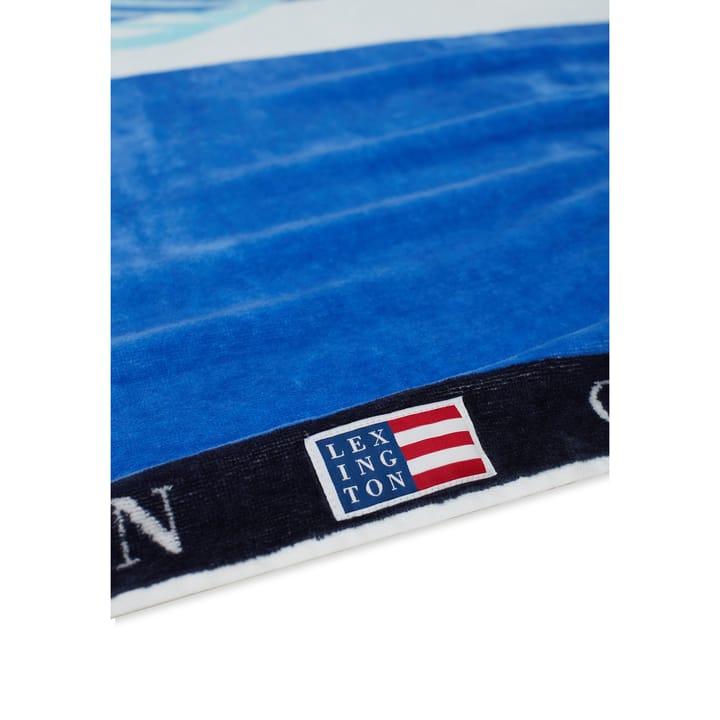 Ręcznik kąpielowy Graphic Cotton Velour 100x180 cm - Blue-white - Lexington