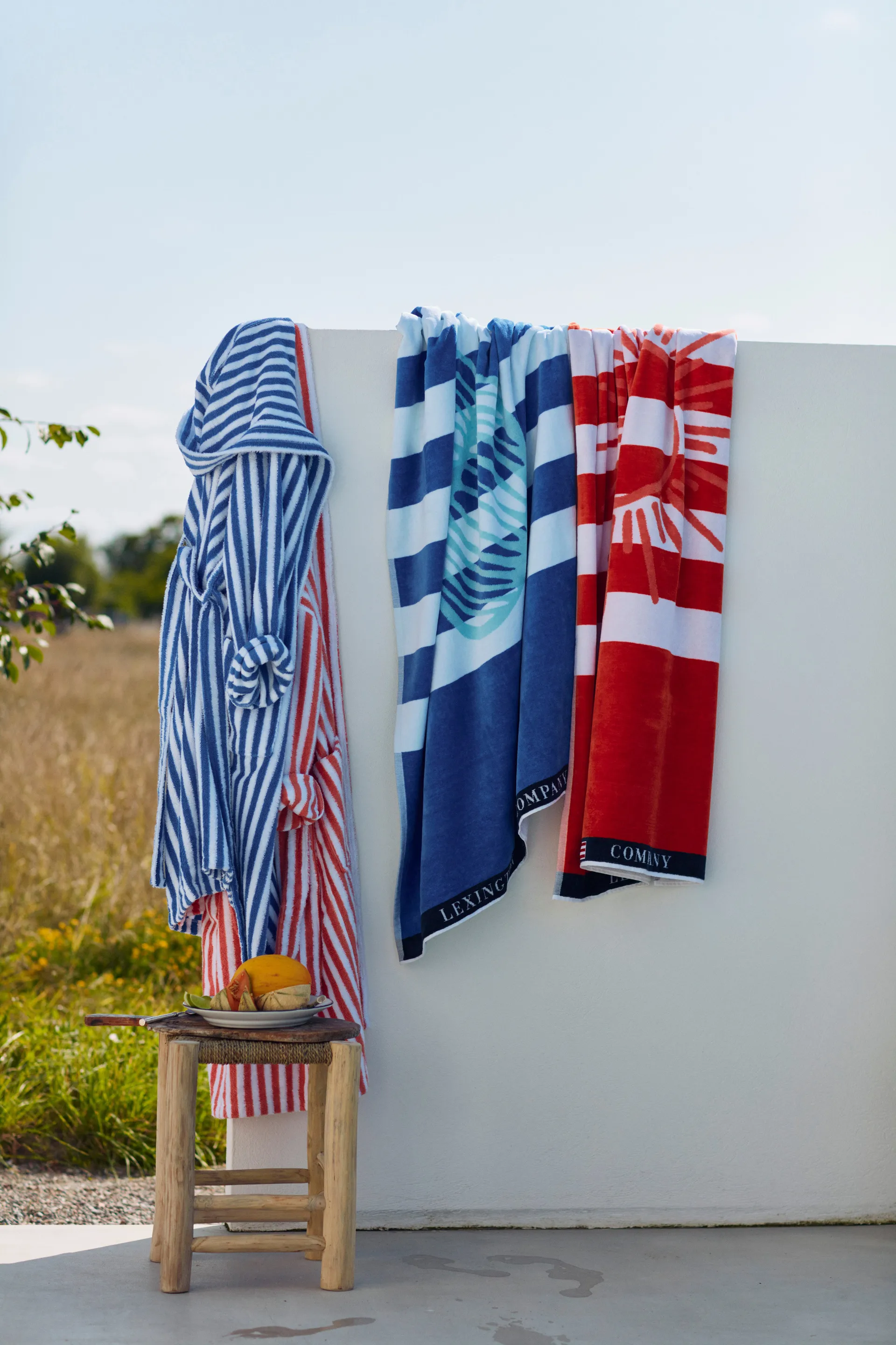 Ręcznik kąpielowy Graphic Cotton Velour 100x180 cm, Blue-white Lexington