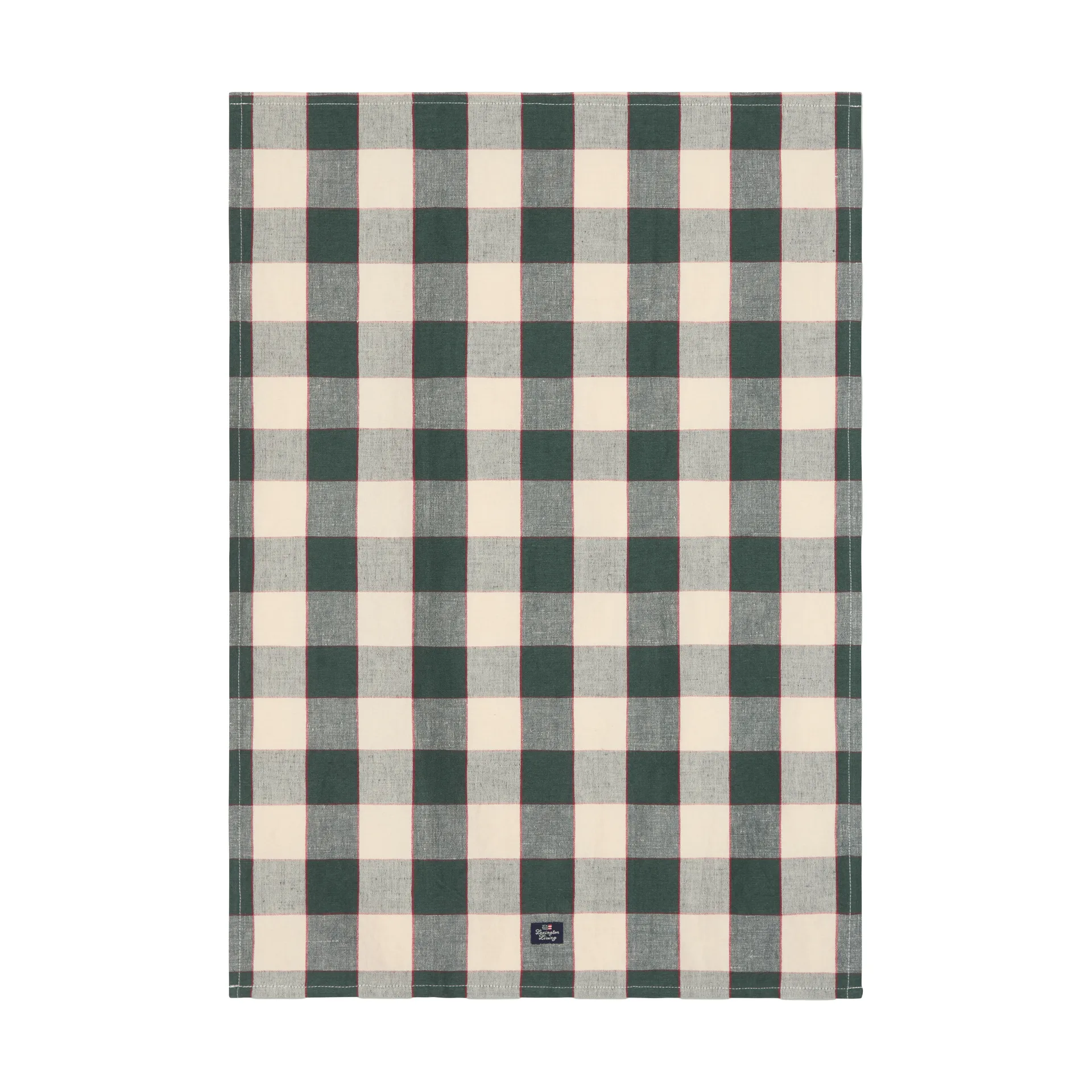 Ręcznik kuchenny Checked z lnu i bawełny 50x70 cm, Green-light beige-red Lexington