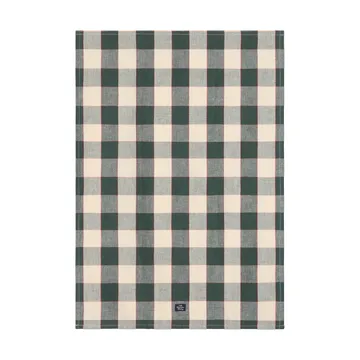 Ręcznik kuchenny Checked z lnu i bawełny 50x70 cm - Green-light beige-red - Lexington