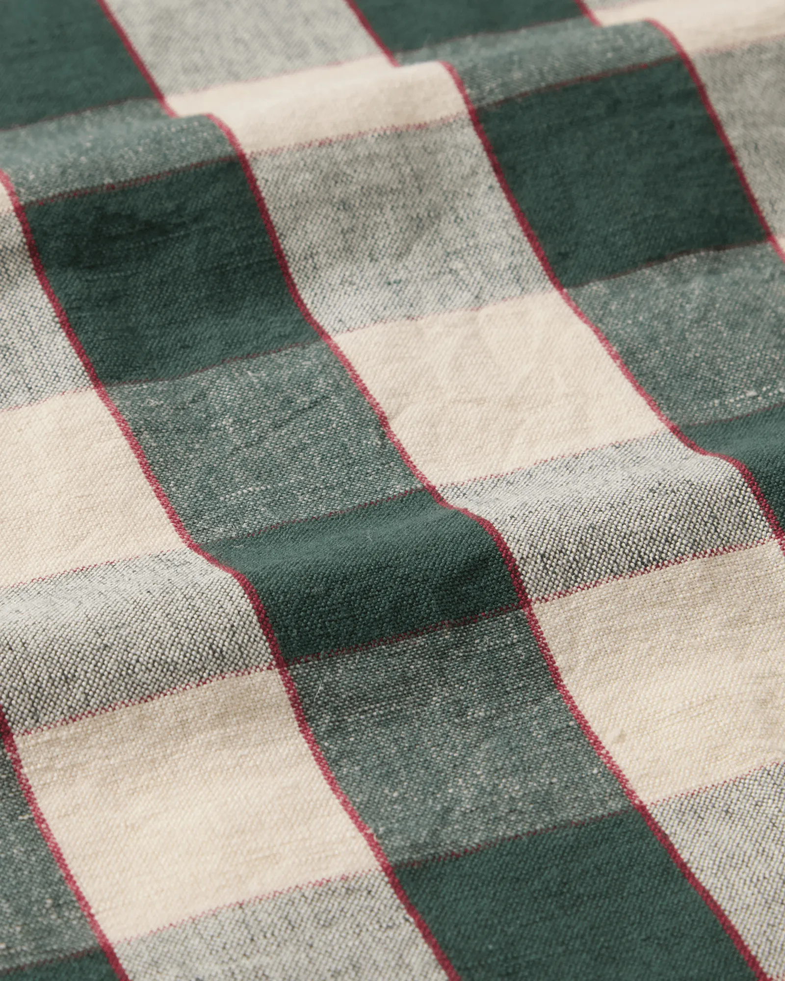 Ręcznik kuchenny Checked z lnu i bawełny 50x70 cm, Green-light beige-red Lexington