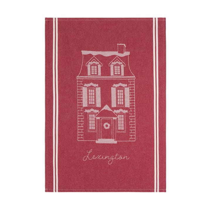 Ręcznik kuchenny House z ekologicznej bawełny 50x70 cm - Red-white - Lexington