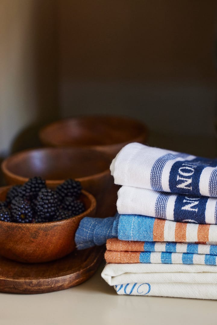 Ręcznik kuchenny Striped Cotton Linen 50x70 cm - Blue - Lexington