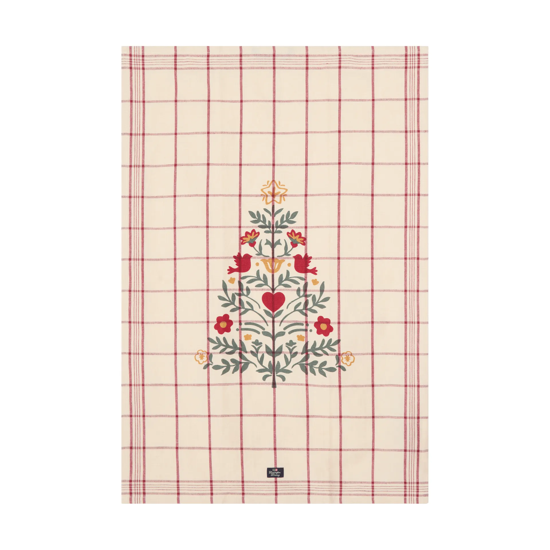 Ręcznik kuchenny Tree lniany/bawełniany, White-red-green, 50x70 cm Lexington