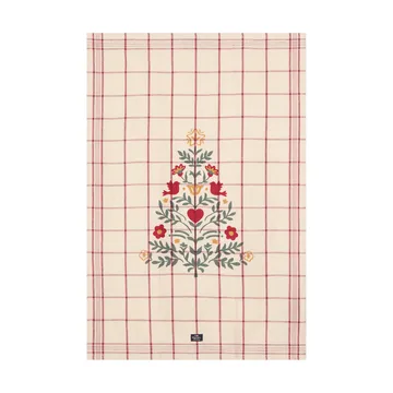 Ręcznik kuchenny Tree lniany/bawełniany - White-red-green, 50x70 cm - Lexington