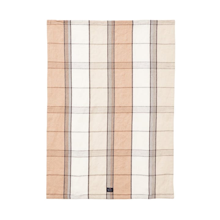 Ręcznik kuchenny z lnu i bawełny Checked 50x70 cm - Beige-white - Lexington