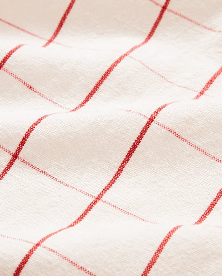Ręcznik kuchenny z lnu i bawełny Checked 50x70 cm - White-red - Lexington