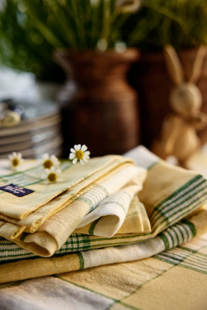 Ręcznik kuchenny z lnu i bawełny Easter 50x70 cm - Yellow-green - Lexington