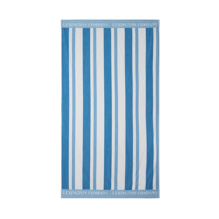 Ręcznik plażowy Striped Cotton Terry 100x180 cm - Blue - Lexington