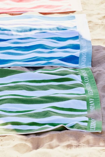 Ręcznik plażowy Striped Cotton Terry 100x180 cm - Blue - Lexington