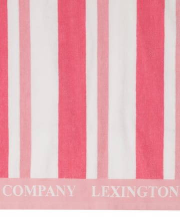 Ręcznik plażowy Striped Cotton Terry 100x180 cm - Cerise - Lexington