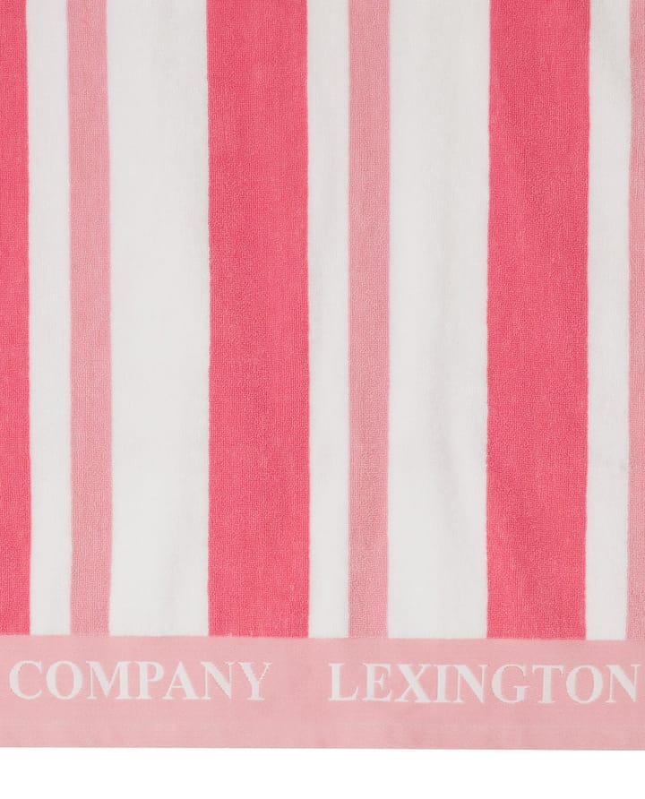 Ręcznik plażowy Striped Cotton Terry 100x180 cm - Cerise - Lexington