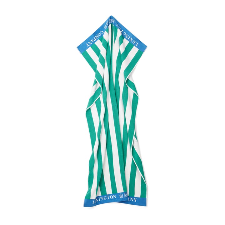 Ręcznik plażowy Striped Cotton Terry 100x180 cm, Grön-blå-vit Lexington