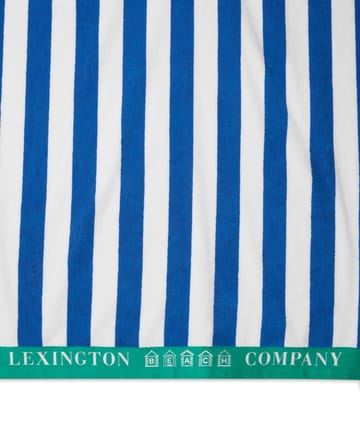 Ręcznik plażowy Striped Cotton Terry 100x180 cm - Niebieski-biały-zielony - Lexington