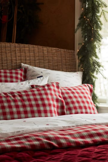 Red Checked Cotton Flannel zestaw łóżko - 50x60 cm, 150x210 cm - Lexington