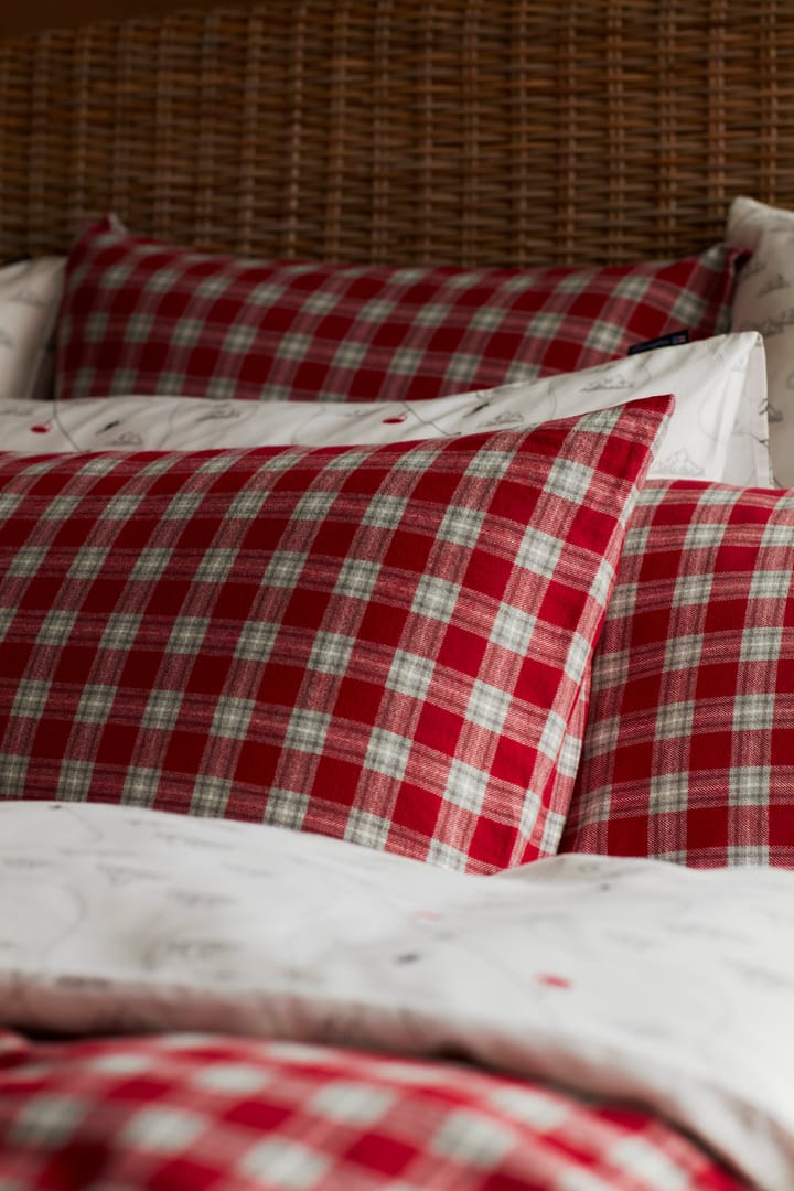 Red Checked Cotton Flannel zestaw łóżko, 50x60 cm, 150x210 cm Lexington