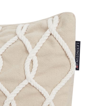 Rope Deco Canvas poszewka na poduszkę 50x50 cm - Jasnobeżowy-biały - Lexington