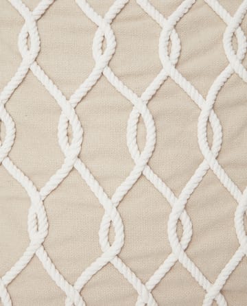 Rope Deco Canvas poszewka na poduszkę 50x50 cm - Jasnobeżowy-biały - Lexington