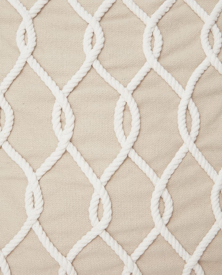 Rope Deco Canvas poszewka na poduszkę 50x50 cm, Jasnobeżowy-biały Lexington