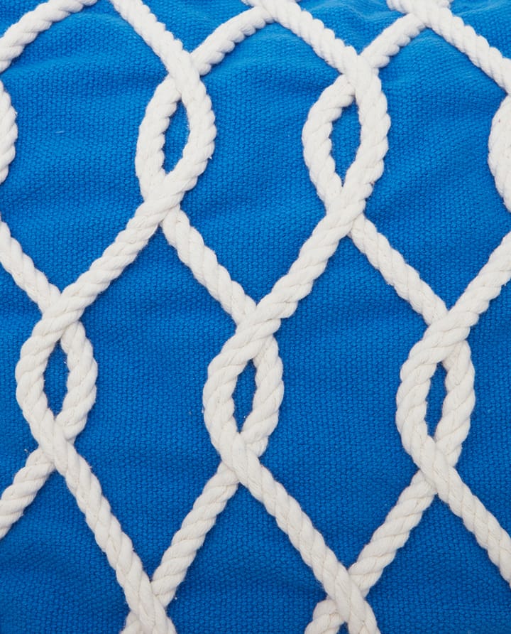 Rope Deco Canvas poszewka na poduszkę 50x50 cm - Niebieski-biały - Lexington