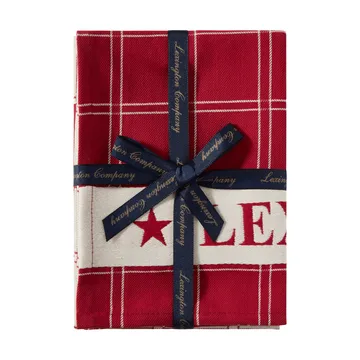 Ściereczka kuchenna żakardowa bawełnianaopakowanie 2 sztuk - Red-white, 50x70 cm - Lexington