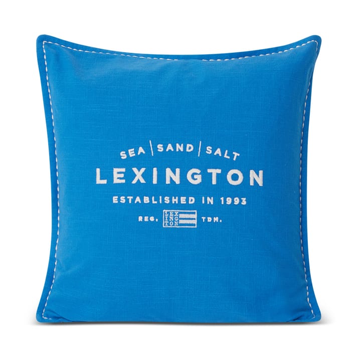 Sea Sand Salt Logo Embroidered poszewka na poduszkę 50x50 cm - Niebieski-biały - Lexington