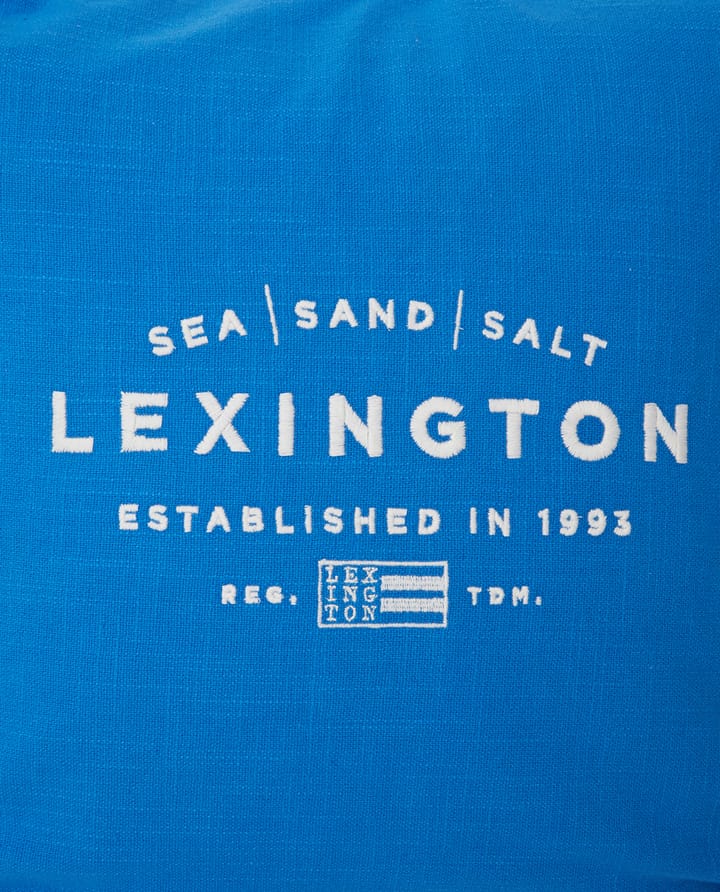 Sea Sand Salt Logo Embroidered poszewka na poduszkę 50x50 cm, Niebieski-biały Lexington