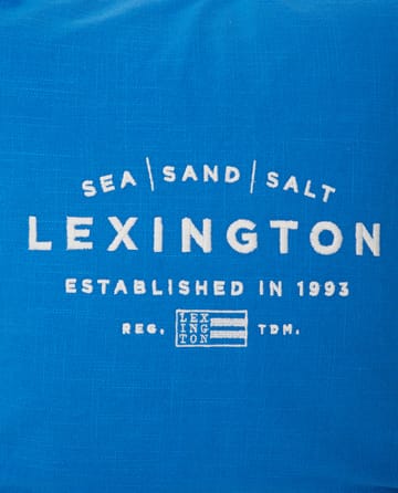 Sea Sand Salt Logo Embroidered poszewka na poduszkę 50x50 cm - Niebieski-biały - Lexington