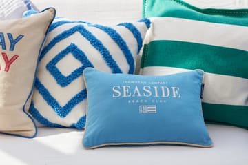 Seaside Small Organic Cotton Twill poduszka 30x40 cm - Niebieski-jasnobeżowy - Lexington