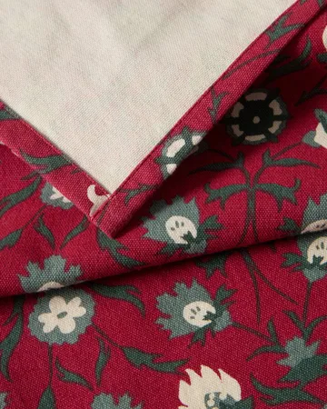 Serwetka Flower printed z bawełny organicznej - Red-beige-green - Lexington